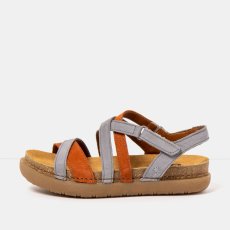 Dámské barevné sandály RHODES#1714 MULTI DENIM-DARK ORANGE /RHODES