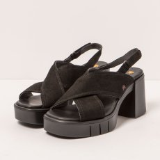 Dámské sandály na vysokém podpatku EIVISSA#1990 NOBUCK BLACK / EIVISSA