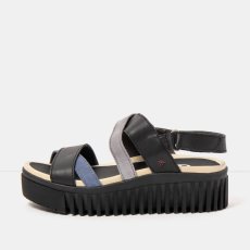 Dámské sandály na platformě BRIGHTON#1676 MULTI BLACK-DENIM/BRIGHTON
