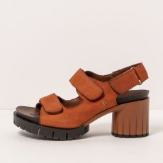 Sandály na podpatku#1923 NOBUCK DARK ORANGE/ MALIBU