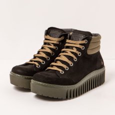 Kotníčkové boty#1532 NOBUCK BLACK-KAKI/BRIGHTON
