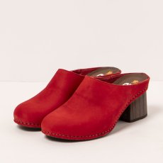 Pantofle na podpatku#1879 NOBUCK RED/ I WISH