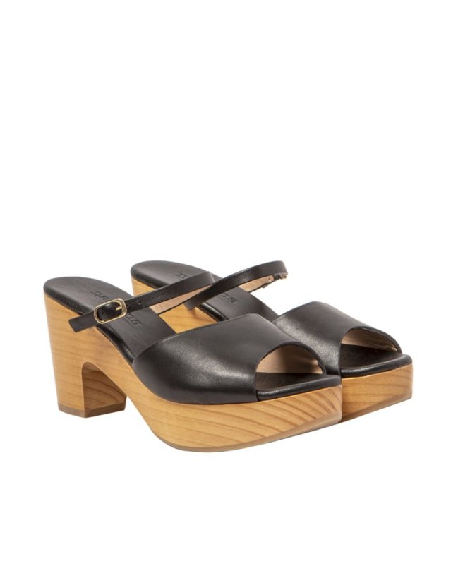 Designové dámské pantofle#S3273 NAPPA BLACK/ ST.LAURENT SANDAL