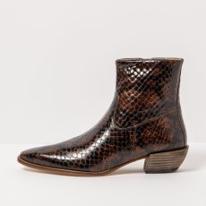 Luxusní kotníkové boty#S3353 FANTASY PYTHON BROWN/ RUCHE Luxusní kotníkové boty#S3353 FANTASY PYTHON BROWN/ RUCHE