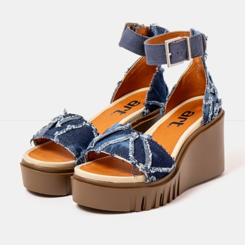 Dámské riflové sandály na klínku CATANIA#2085S JEANS OCEAN/ CATANIA