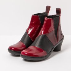 Kotníkové boty s podpatkem#1453 MULTI LEATHER RED-BLACK/ ALFAMA