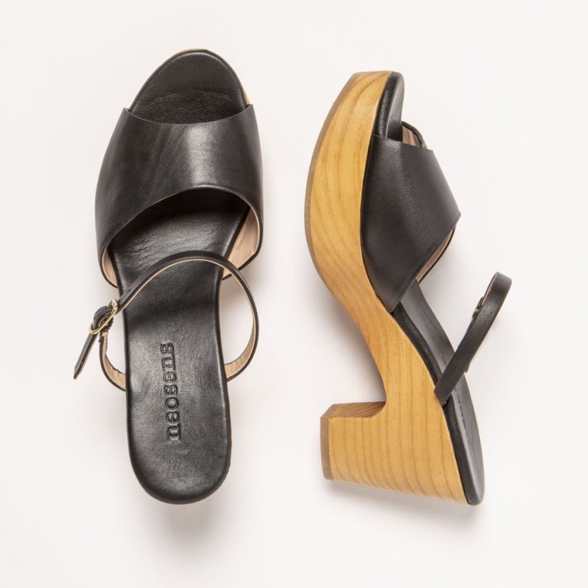 Designové dámské pantofle#S3273 NAPPA BLACK/ ST.LAURENT SANDAL