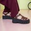 Dámské sandály na platformě LEEDS#2042 NAPPA SHINNY BLACK / LEEDS