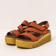 Dámské sandály na platformě BRIGHTON#1573 NOBUCK DARK ORANGE/BRIGHTON
