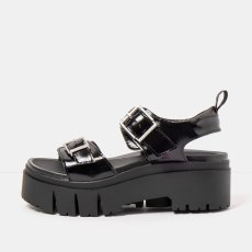 Dámské sandály na platformě LEEDS#2041 NAPPA SHINNY BLACK / LEEDS