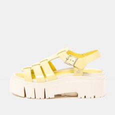 Dámské sandály na platformě LEEDS#2042 NAPPA SHINNY PALE YELLOW / LEEDS