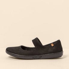 Baleríny Mary Jane CORAL#N5301 NOBUCK LAVADO BLACK-BLACK/ CORAL